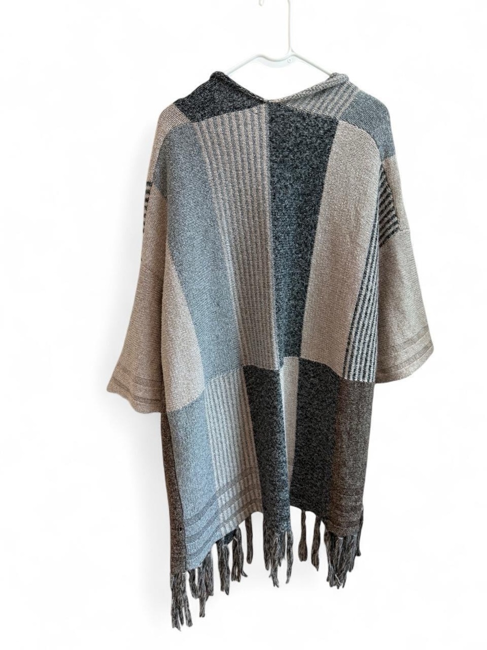 Love Riche Patchwork Colorblock Fringe Cardigan - Picture 3 of 6